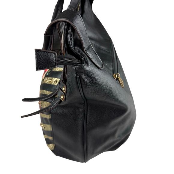 Betty Boop handbag black and gold striped design Vintage Y2K - Picture 4 of 9